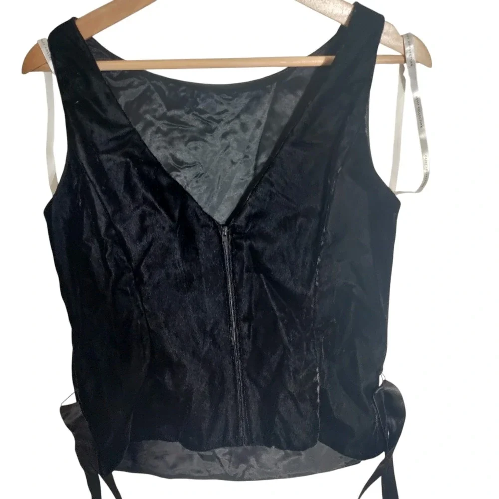 Vintage Dessy Collection Black Tie Waist Tank Size 10 V Back - Picture 2 of 6